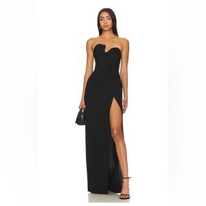 Amanda Uprichard X Revolve Strapless Puzzle Gown in Black